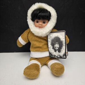 Kipmik Arctic Collection Eskimo Doll Inupiat Alaska 8" Handmade Porcelain w/ Tag